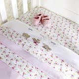 英国著名品牌 白底碎花婴儿床床单床罩套装 幼童床单床笠套装