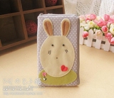 可爱卡通兔子手机包手机保护套韩国布艺女士三星大屏手机包手机袋