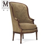 慕妃高端定制家具欧式美式新古典后现代实木布艺单人沙发椅IC72