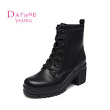 Daphne/达芙妮2015新品靴子女鞋舒适高跟马丁靴1515605007