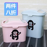 时尚创意塑料垃圾桶家用卫生间客厅卧室厨房厕所长方形有盖垃圾筒