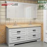上格定制 美式风格卫浴柜  浴室家具 浴镜 实木门板 成都送货安装
