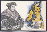 梵蒂冈极限片1985年圣托马斯·莫尔逝世450年--英国地图