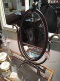 铁艺小鸟装饰椭圆桌面镜美式可立特家居生活软装饰品摆件化妆镜