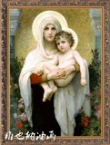 纯手绘欧式古典宗教人物油画 客厅挂画 教堂信仰装饰画圣母-天使