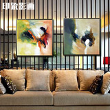 赵无极09 纯手绘油画 客厅卧室沙发床头背景抽象组合现代装饰画