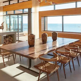美式乡村北欧咖啡茶餐厅桌椅loft家具实木复古铁艺餐桌会议桌书桌