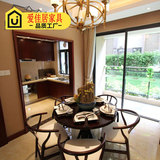 现代新中式餐桌椅样板房餐椅组合新古典实木别墅酒店整套家具定制