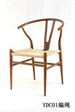Y椅皮垫北欧简约椅子铁艺西餐厅椅实木椅子美式复古椅子宜家餐椅