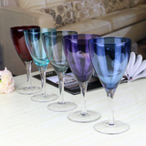 彩色高脚红葡萄酒杯 美容美发专用创意大码可配盖子玻璃水杯 热卖