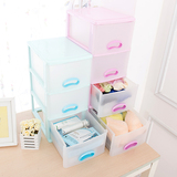 品收纳盒组合多层塑料抽屉式桌面收纳柜 办公用品整理储物箱 化妆