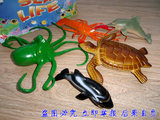 大号仿真软胶鲨鱼鲸鱼海豚海龟乌龟乌贼海虾米海洋动物玩具模型