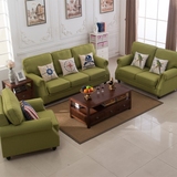 美式布艺沙发组合单双三人整装小户型可拆洗棉麻地中海客厅1+2+3