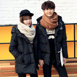 2015冬装新款韩版男女中长款羽绒棉服学生加厚连帽情侣装棉衣外套