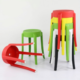 塑料凳 加厚创意时尚简约宜家高凳 家用餐桌凳 成人叠放小圆凳子