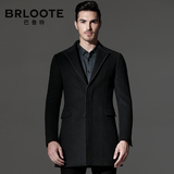Brloote/巴鲁特男士商务休闲羊毛呢子大衣 男修身中长款冬装外套
