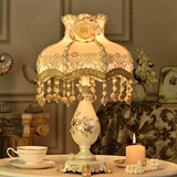 韩式粉色陶瓷婚庆公主台灯 欧式创意卧室装饰床头灯饰