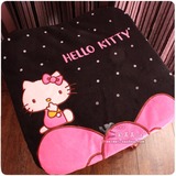 Hello kitty 凯蒂猫 黑色 粉色 毛绒 坐垫 椅垫 汽车座垫 沙发垫