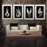 玛雅语现代客厅装饰画 抽象玛雅实物画 沙发背景玄关酒店装饰画