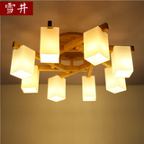 北欧创意实木吸顶灯温馨卧室圆形灯餐厅灯中式日式原木客厅灯具