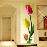 客厅装饰画简约花卉玄关挂画走廊墙画竖版现代无框画抽象过道壁画
