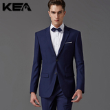 KEA秋季青年修身男士西服套装韩版结婚礼服免烫职业正装英伦西装