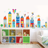 可移除卡通楼房贴纸幼儿园儿童宝宝房贴画卧室装饰墙壁米奇墙贴纸
