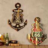 法慕小城复古装饰画家居客厅创意船锚木板挂画壁挂酒吧装饰品壁饰