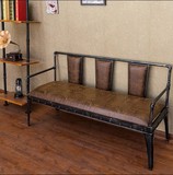 铁艺复古皮革沙发椅美式仿锈色做旧单人双人三人沙发LOFT椅子特价