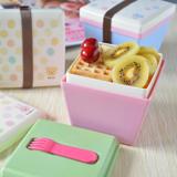 两个包邮 日式卡通可爱便当盒 双层午餐盒可微波饭盒寿司盒水果盒