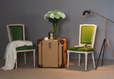 新古典实木咖啡厅餐椅美式做旧影楼化妆椅书椅设计师家具特供