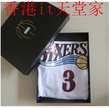 NBA官方正品球衣76人队3号艾弗森球衣纪念版复古黑刺绣篮球服套装