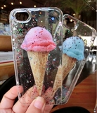 包邮！纯手工梦幻闪粉冰淇淋马卡龙透明糖果手机壳iphone5s保护壳