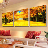 水晶烤瓷墙面客厅卧室三联画装饰画沙发墙挂画现代简约无框画
