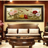 牡丹绶带鸟新中式装饰画客厅现代单幅有框沙发背景墙墙画墙上挂画