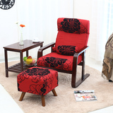 实木沙发椅现代简约懒人布艺单人沙发欧式卧室时尚创意休闲沙发椅