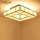 新中式客厅灯正方形中式吸顶灯温馨现代具复古led中式卧室灯88048