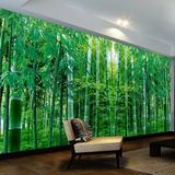 现代简约竹子风景 3D立体客厅电视背景墙纸壁画 卧室无缝环保壁纸