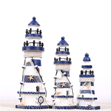 欧式地中海风格木质做旧灯塔木塔场景布置家居装饰摆件 拍摄道具