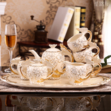 圣路堡咖啡杯套装欧式茶具套装英式下午茶创意陶瓷茶具摆件带托盘