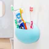 韩国简约创意吸盘式牙刷架  可爱吸壁式牙具座 卫生间浴室置物架