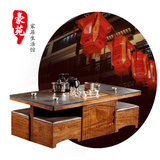 中式火烧石功夫茶几大理石泡茶桌椅组合带凳子现代简约茶几茶艺桌