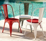 欧式法式地中海marais loft工业铁皮复古咖啡馆椅子户外餐椅现货