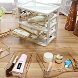 四层迷你小抽屉式 桌面整理收纳柜塑料桌面置物架 化妆品柜首饰盒
