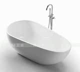厂家新款独立式亚克力板簿边大空间时尚现代椭圆形浴缸1.5米1.7米