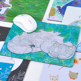 包邮清新文艺插画可爱动物鼠标垫创意超大护腕加厚防滑鼠标垫桌垫
