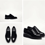 Massimo Dutti女鞋复古英伦风系带单鞋真皮流苏牛津鞋圆头小黑鞋