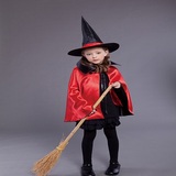 万圣节服装成人儿童女巫婆双层斗篷披风 cosplay聚会巫师演出服饰