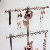 架 项链手链架子挂架 创意复古金属玫瑰64位首饰架展示架饰品收纳
