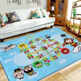 加厚飞行棋游戏卡通地毯卧室客厅沙发床边长方形儿童地毯绒地垫